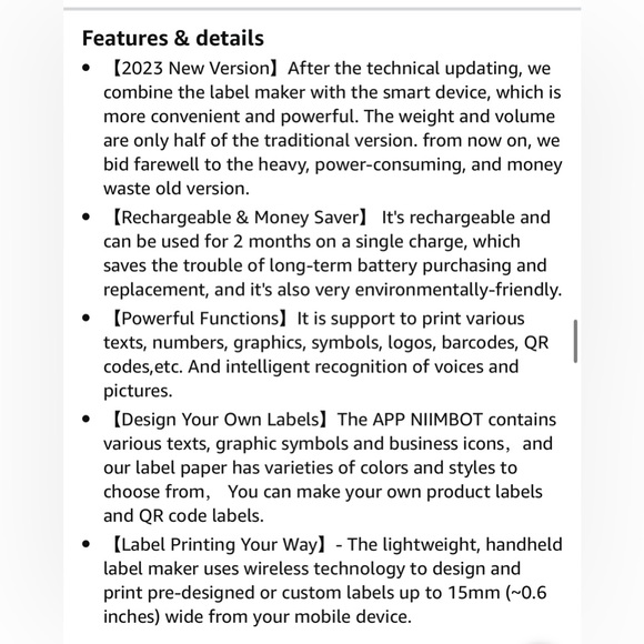 Label Maker Machine D11 Label Printer Tape Included Portable Wireless Connection - Picture 13 of 13